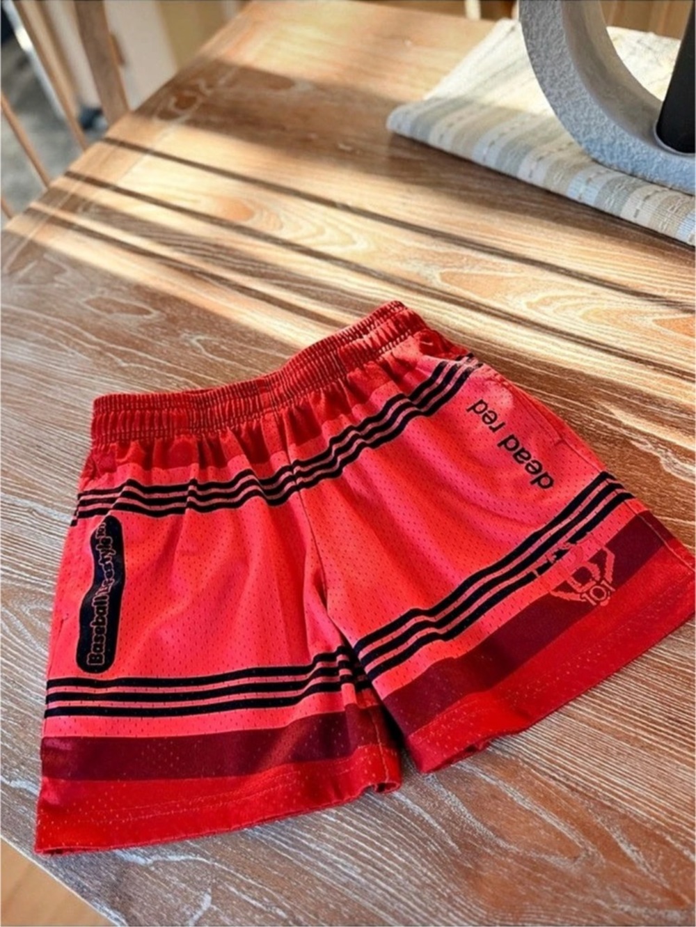 Baseball Lifestyle 101 Crayon Shorts - Dead Red & Black